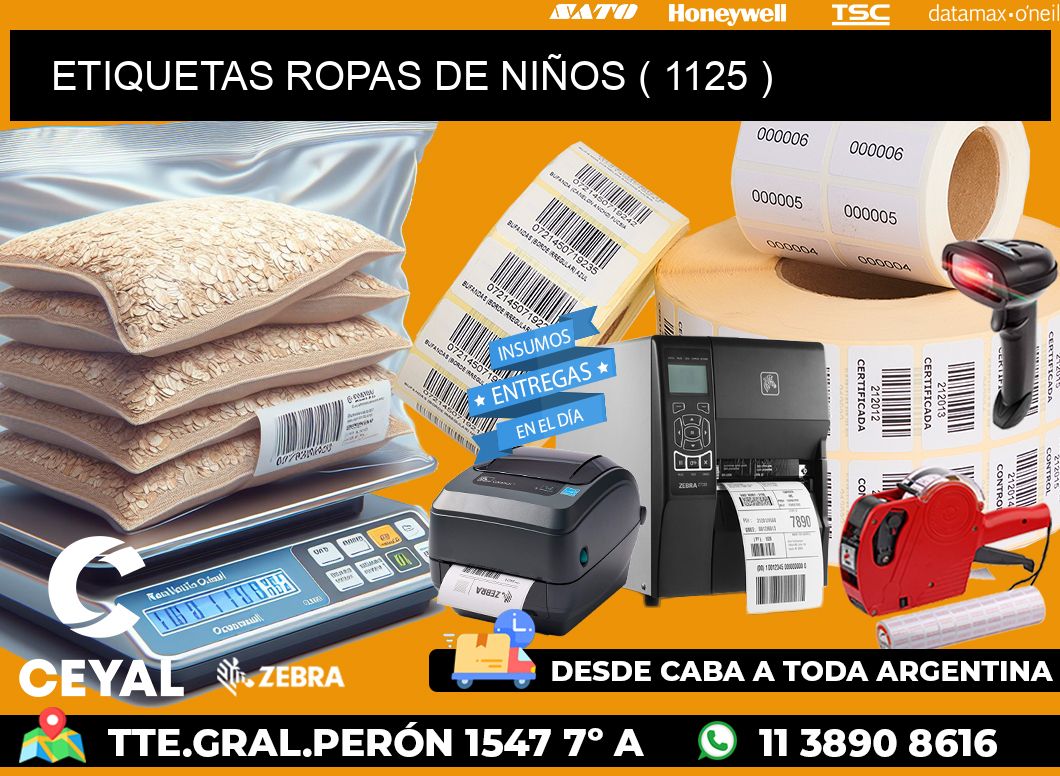 ETIQUETAS ROPAS DE NIÑOS ( 1125 )