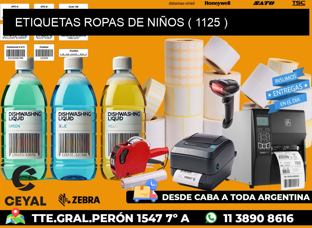 ETIQUETAS ROPAS DE NIÑOS ( 1125 )
