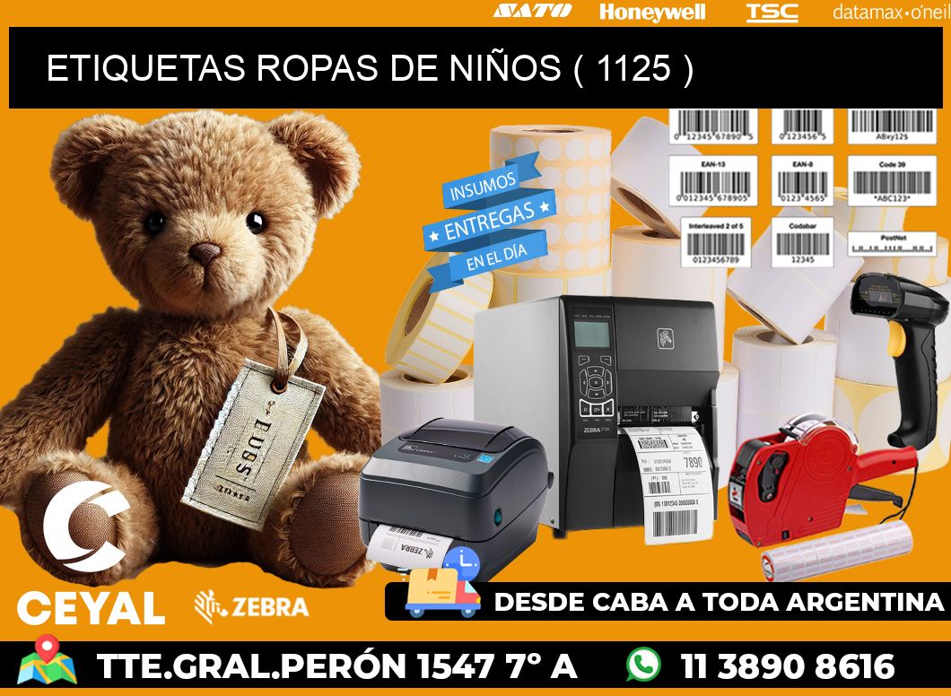 ETIQUETAS ROPAS DE NIÑOS ( 1125 )
