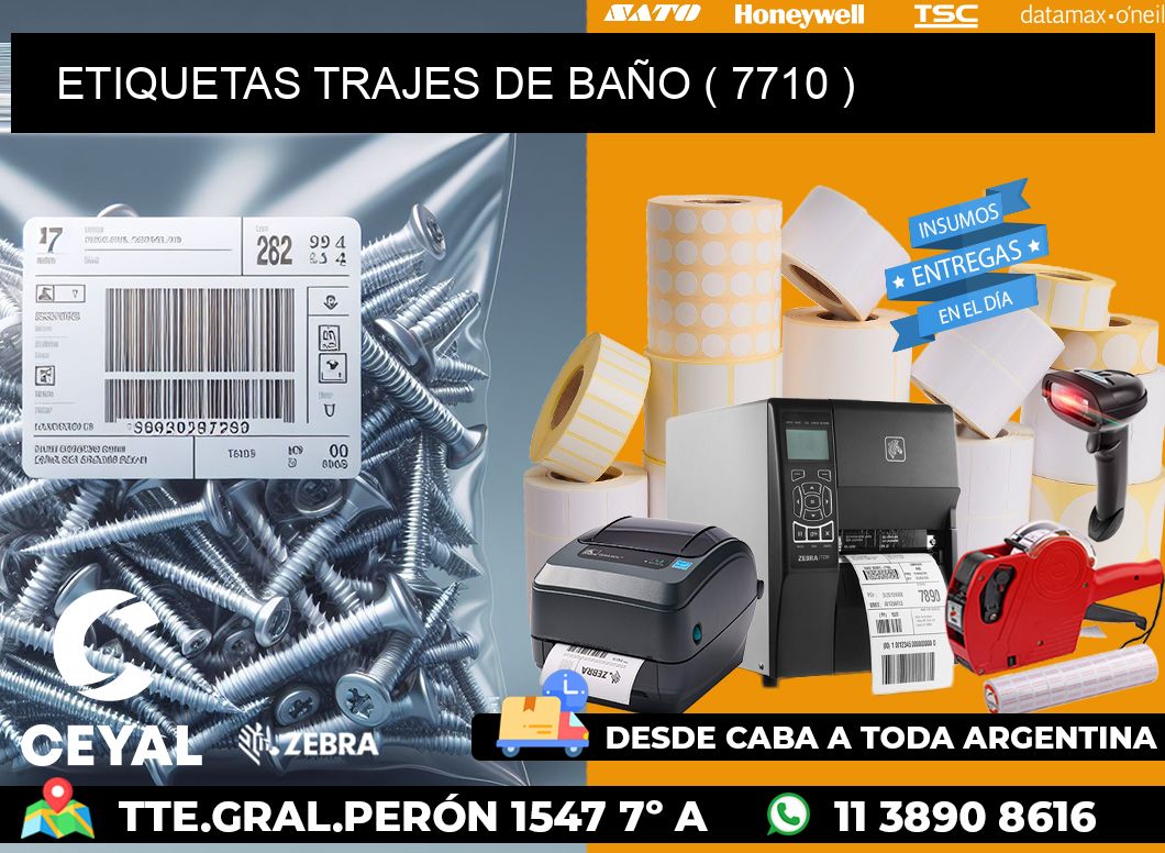 ETIQUETAS TRAJES DE BAÑO ( 7710 )