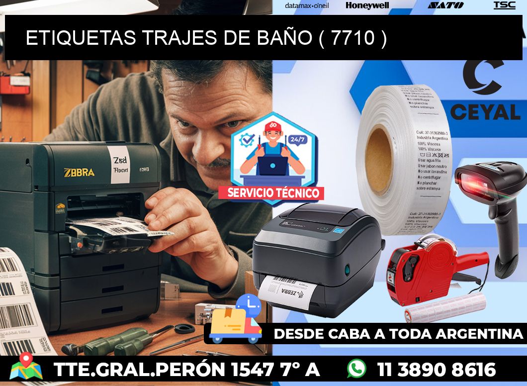 ETIQUETAS TRAJES DE BAÑO ( 7710 )