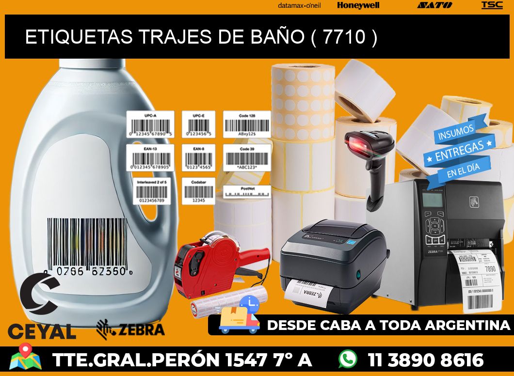 ETIQUETAS TRAJES DE BAÑO ( 7710 )