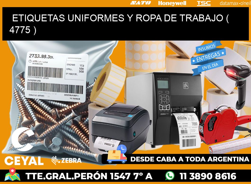 ETIQUETAS UNIFORMES Y ROPA DE TRABAJO ( 4775 )