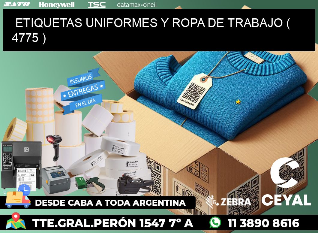 ETIQUETAS UNIFORMES Y ROPA DE TRABAJO ( 4775 )