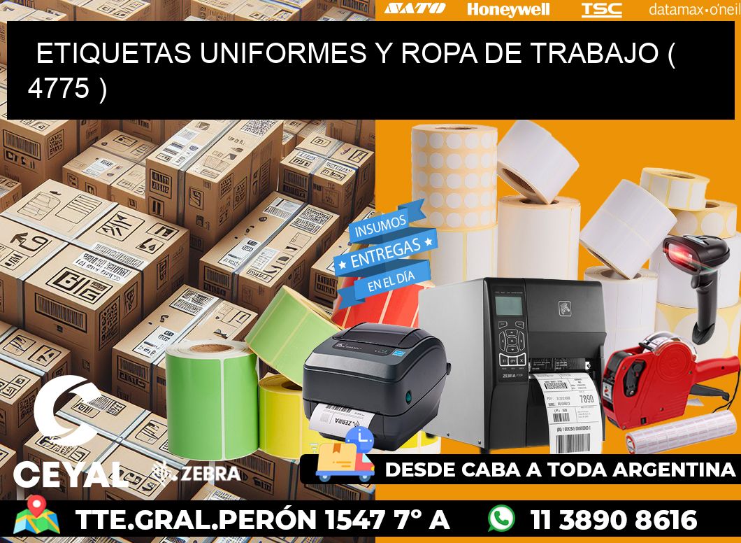 ETIQUETAS UNIFORMES Y ROPA DE TRABAJO ( 4775 )