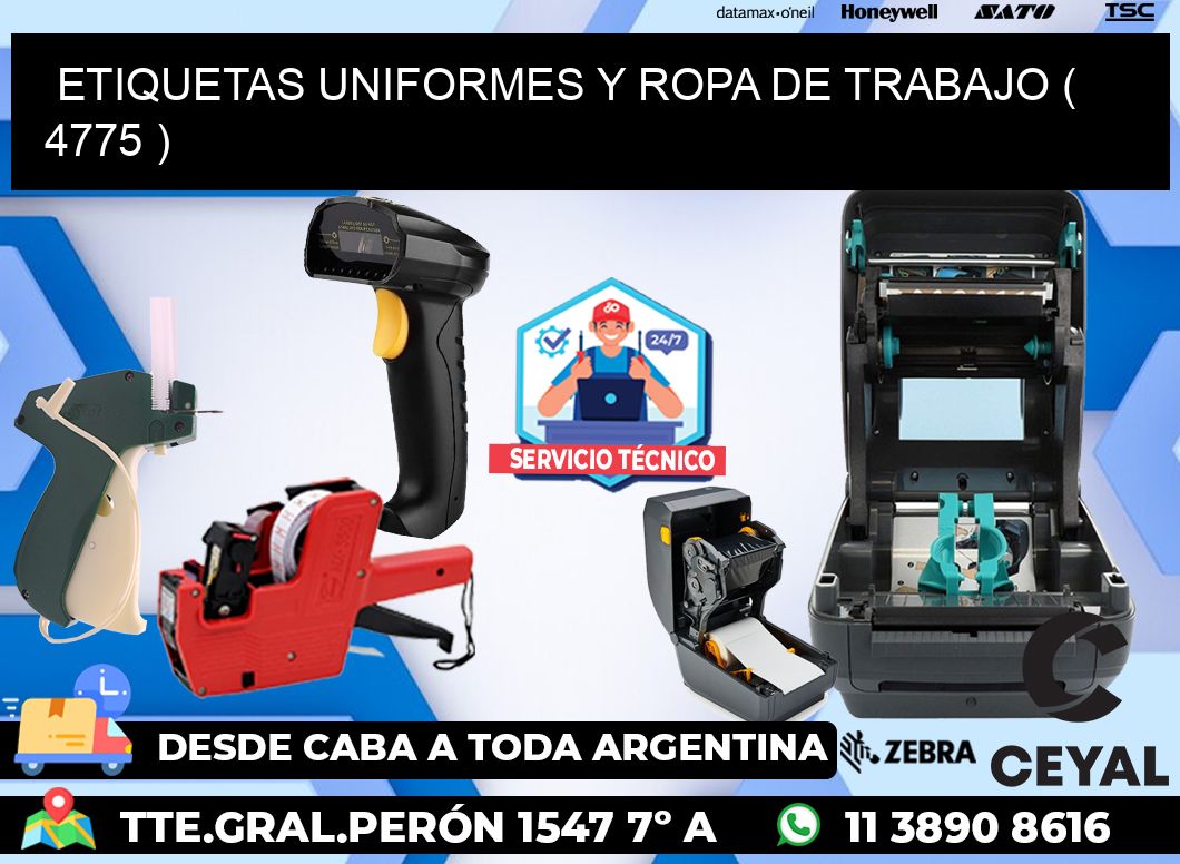 ETIQUETAS UNIFORMES Y ROPA DE TRABAJO ( 4775 )