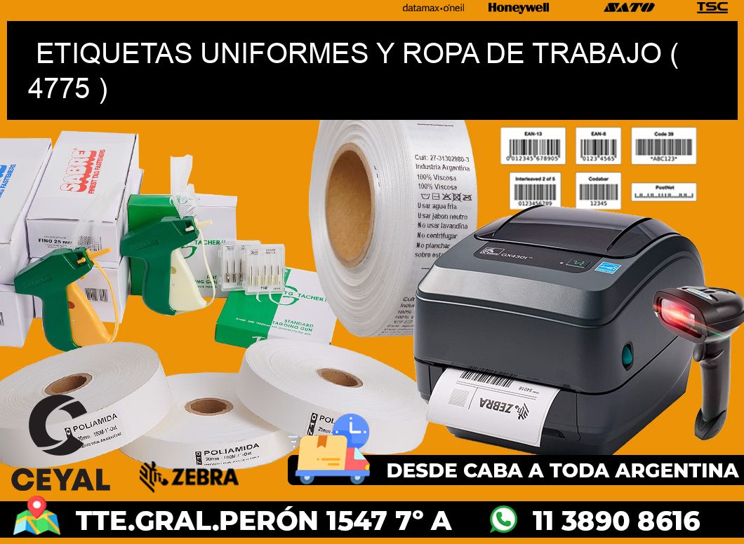 ETIQUETAS UNIFORMES Y ROPA DE TRABAJO ( 4775 )