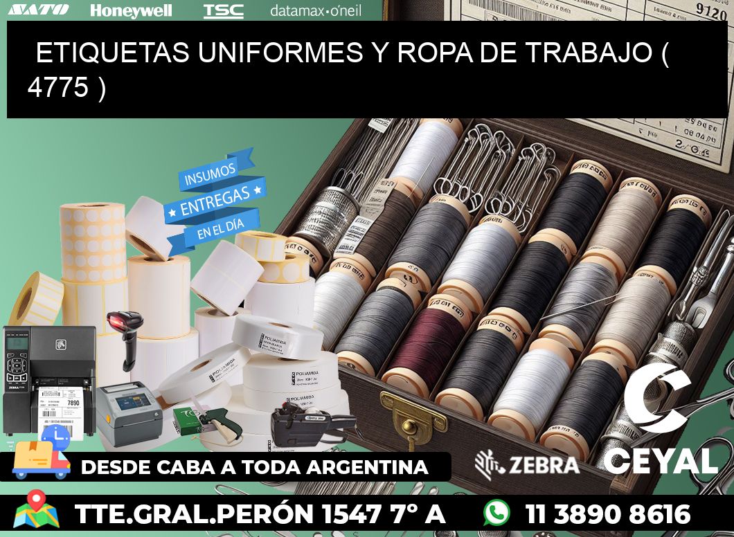 ETIQUETAS UNIFORMES Y ROPA DE TRABAJO ( 4775 )