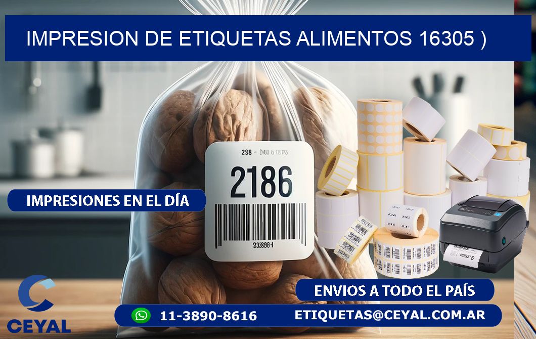 IMPRESION DE ETIQUETAS ALIMENTOS 16305 )