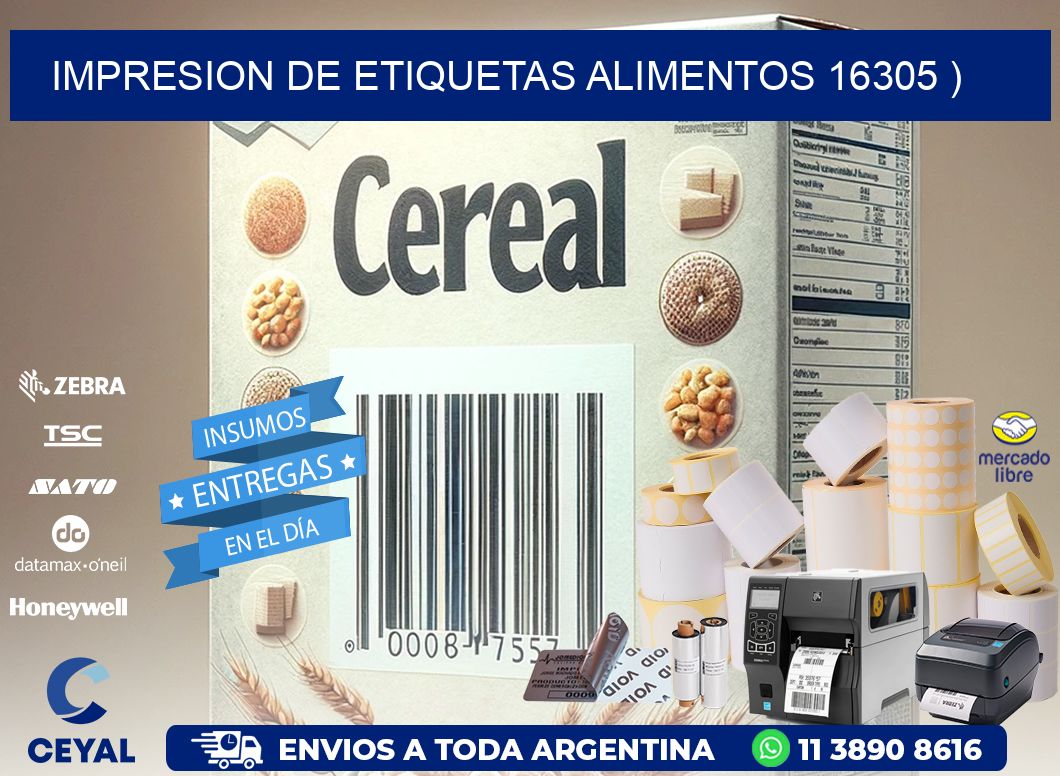 IMPRESION DE ETIQUETAS ALIMENTOS 16305 )