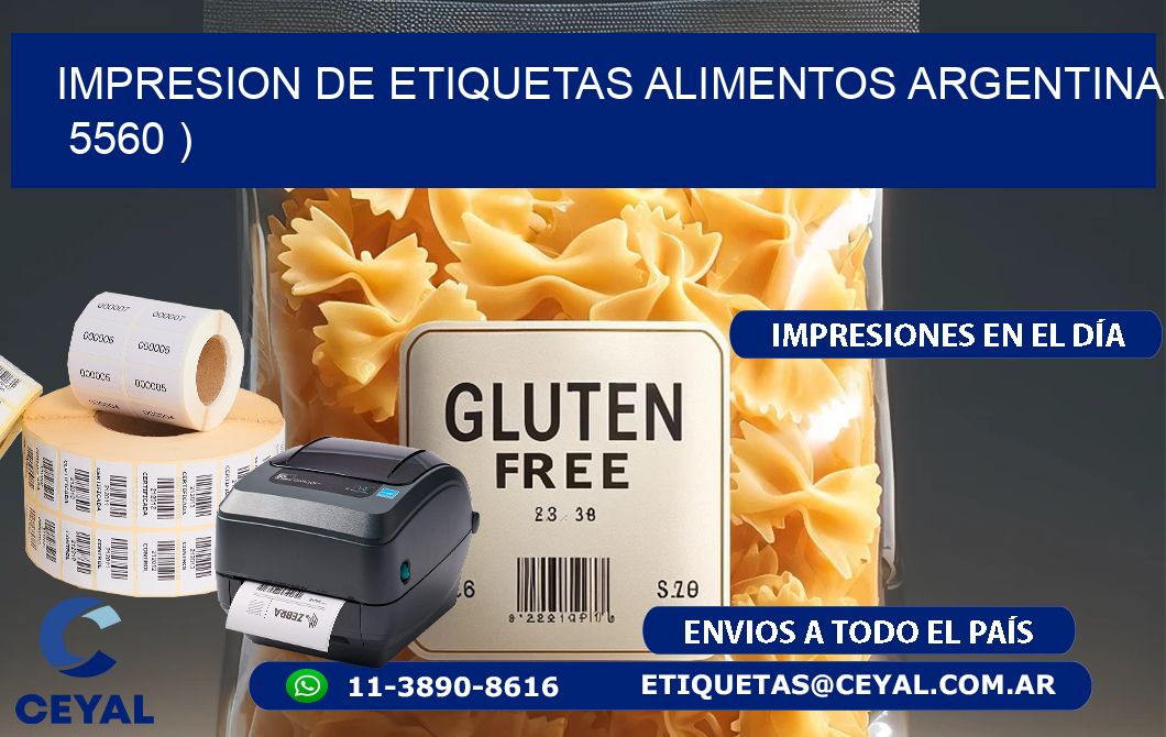 IMPRESION DE ETIQUETAS ALIMENTOS ARGENTINA   5560 )