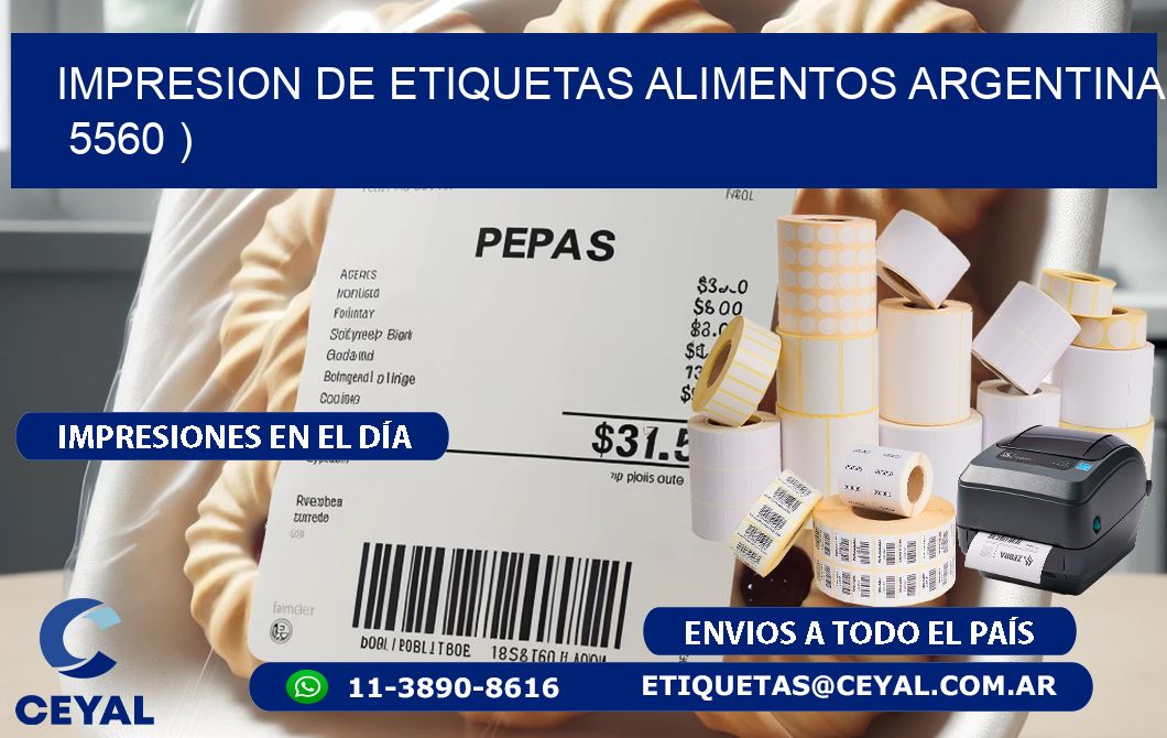 IMPRESION DE ETIQUETAS ALIMENTOS ARGENTINA   5560 )