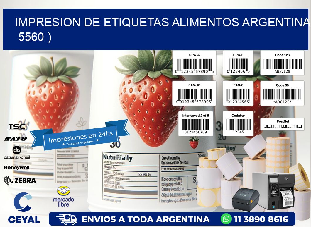 IMPRESION DE ETIQUETAS ALIMENTOS ARGENTINA   5560 )