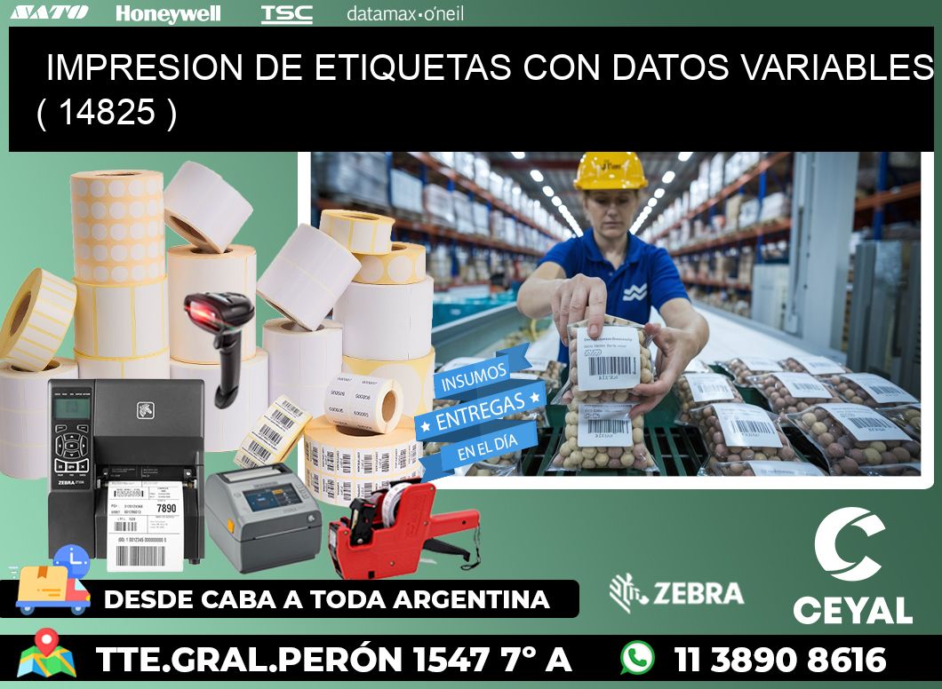 IMPRESION DE ETIQUETAS CON DATOS VARIABLES ( 14825 )