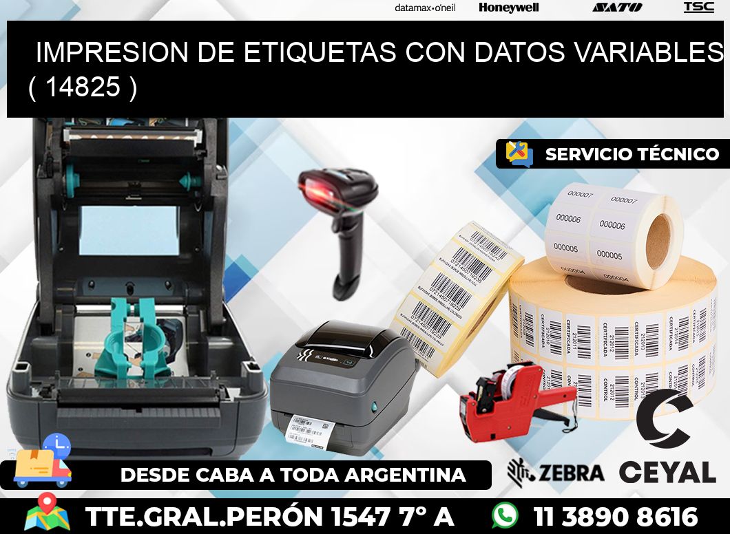 IMPRESION DE ETIQUETAS CON DATOS VARIABLES ( 14825 )