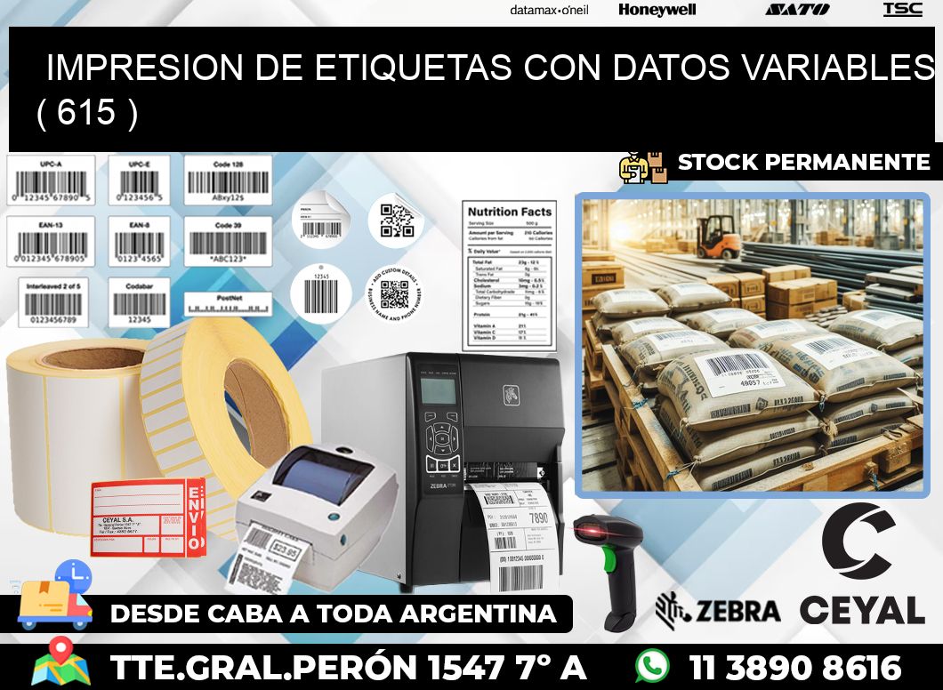 IMPRESION DE ETIQUETAS CON DATOS VARIABLES ( 615 )