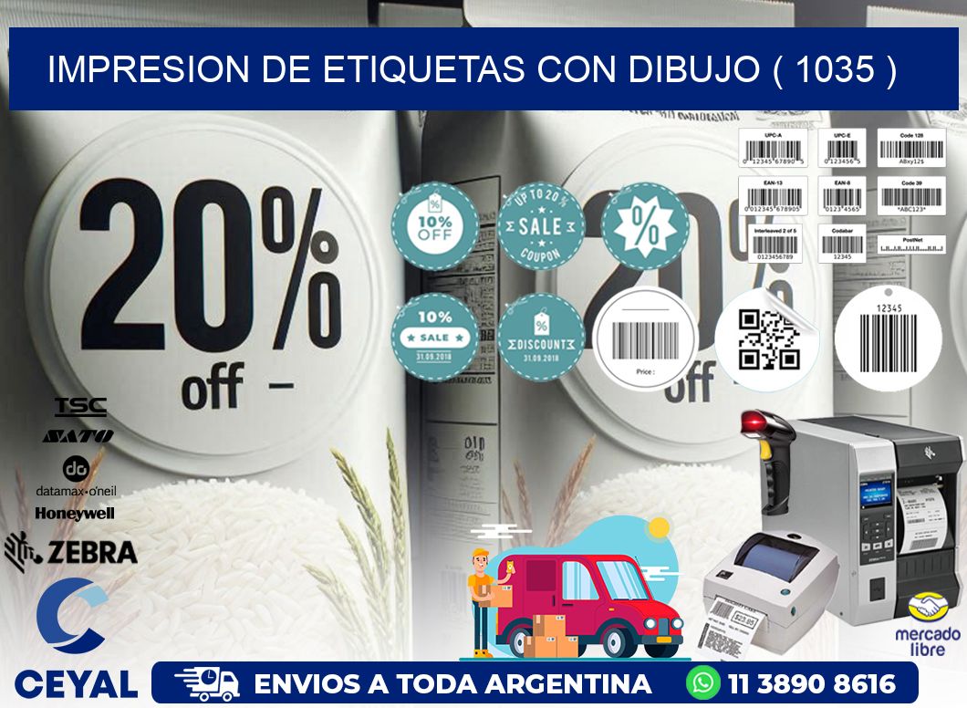 IMPRESION DE ETIQUETAS CON DIBUJO ( 1035 )