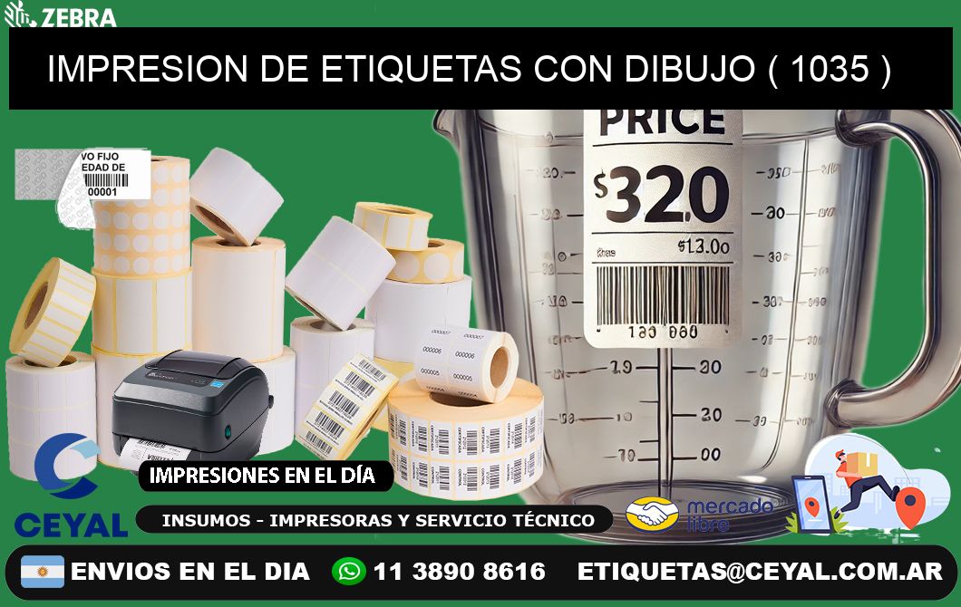 IMPRESION DE ETIQUETAS CON DIBUJO ( 1035 )