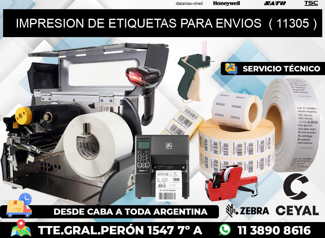IMPRESION DE ETIQUETAS PARA ENVIOS  ( 11305 )