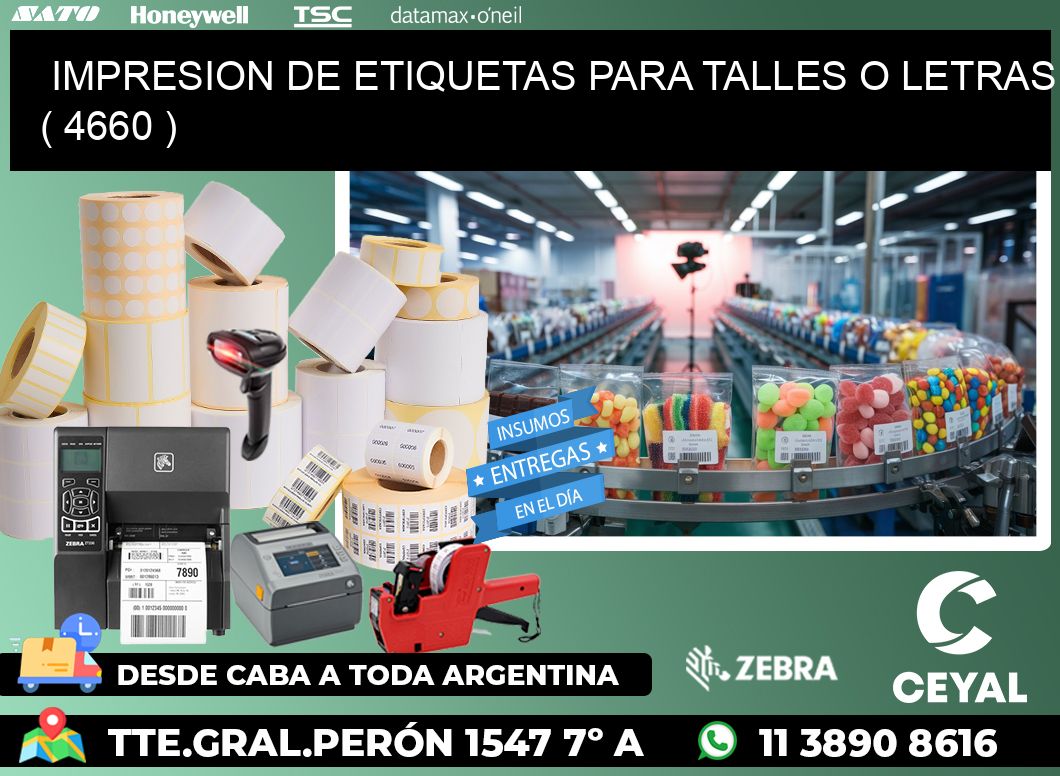 IMPRESION DE ETIQUETAS PARA TALLES O LETRAS ( 4660 )