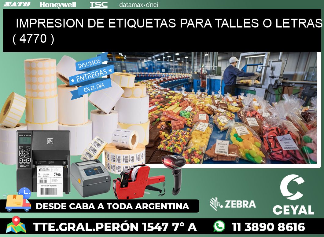 IMPRESION DE ETIQUETAS PARA TALLES O LETRAS ( 4770 )