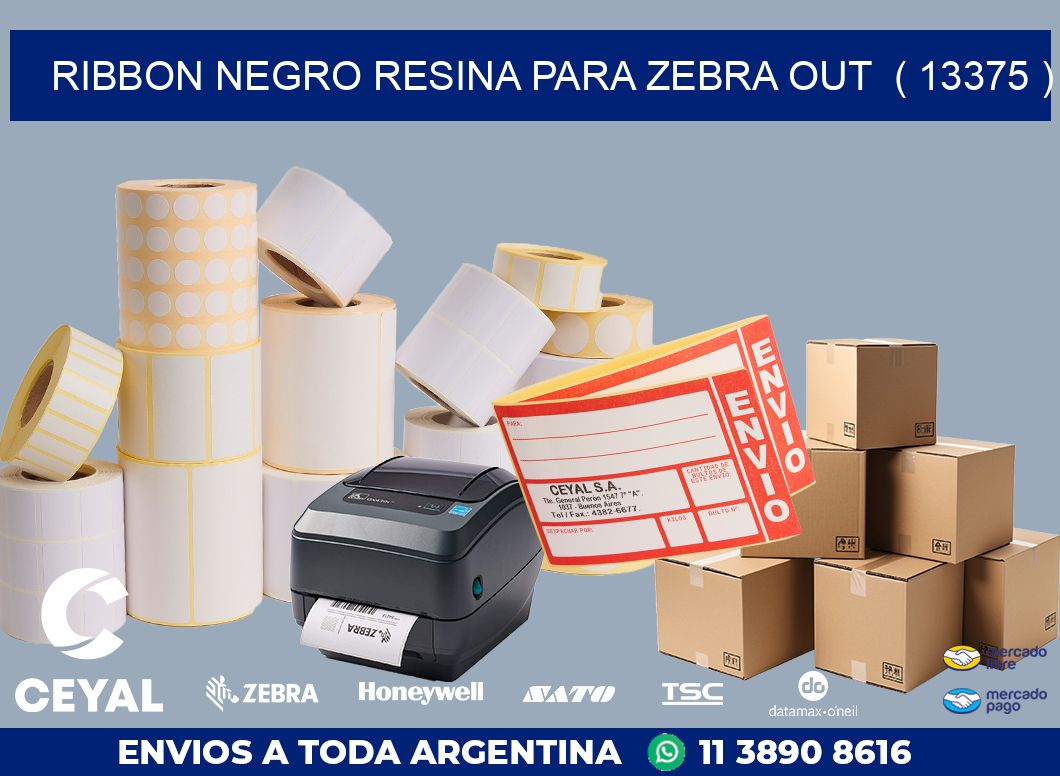 RIBBON NEGRO RESINA PARA ZEBRA OUT  ( 13375 )
