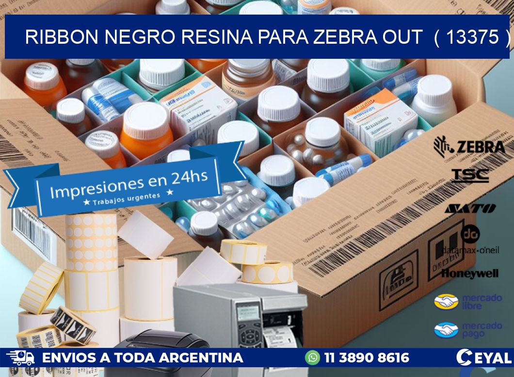 RIBBON NEGRO RESINA PARA ZEBRA OUT  ( 13375 )