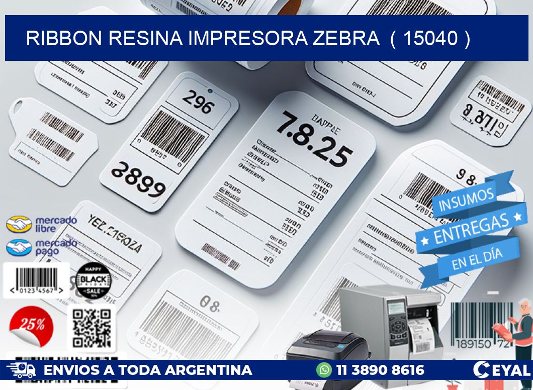 RIBBON RESINA IMPRESORA ZEBRA  ( 15040 )