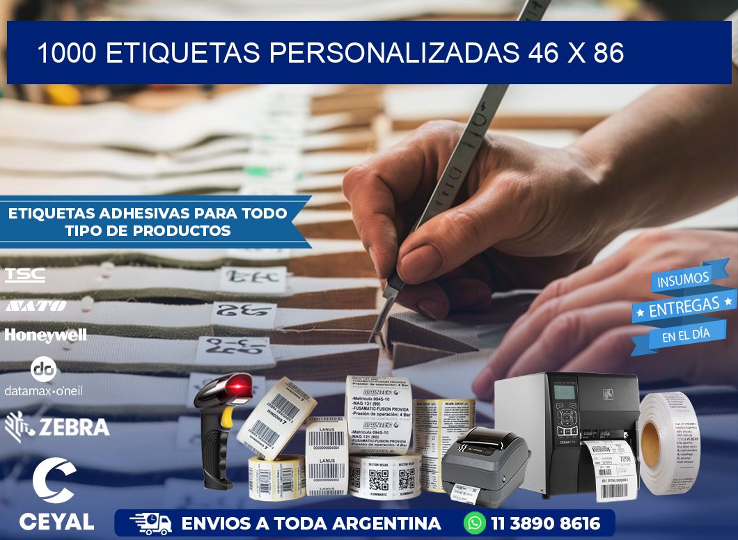 1000 ETIQUETAS PERSONALIZADAS 46 x 86