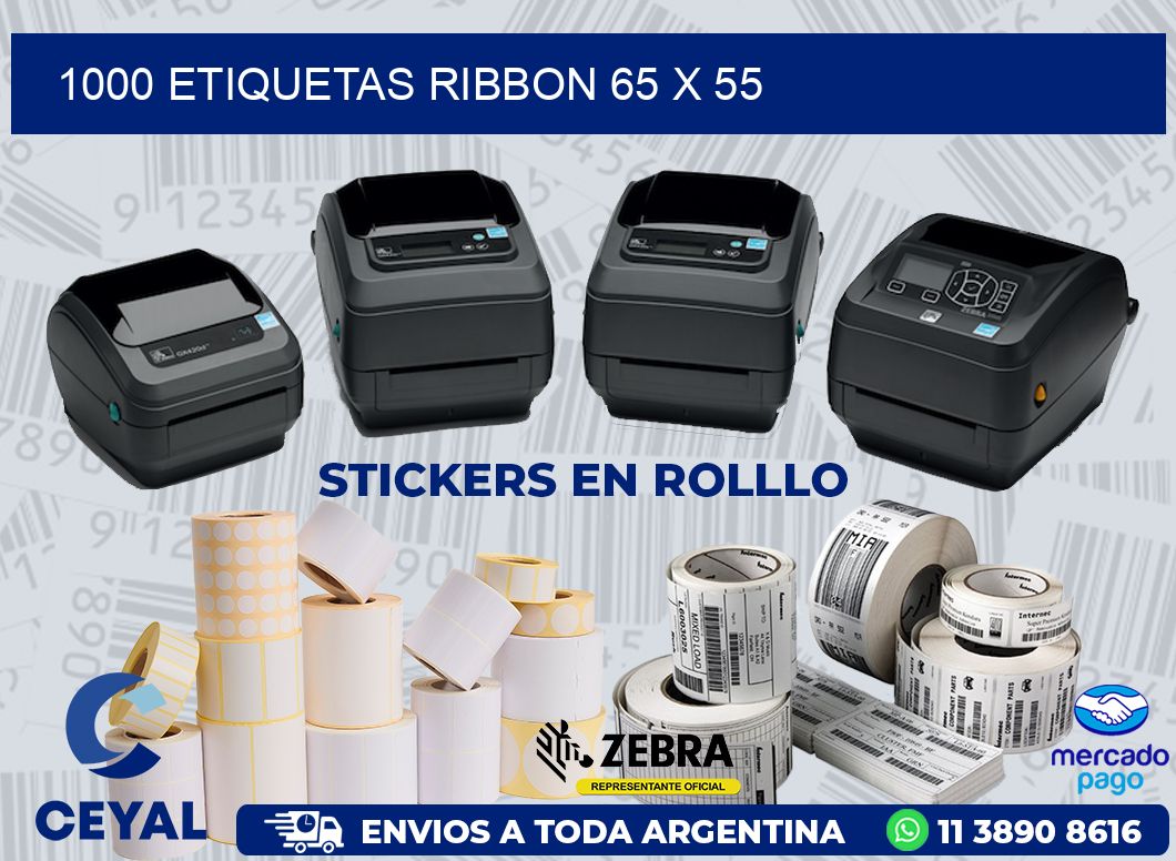 1000 ETIQUETAS RIBBON 65 x 55