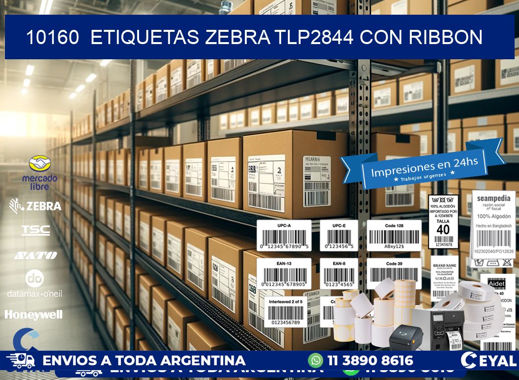 10160  ETIQUETAS ZEBRA TLP2844 CON RIBBON