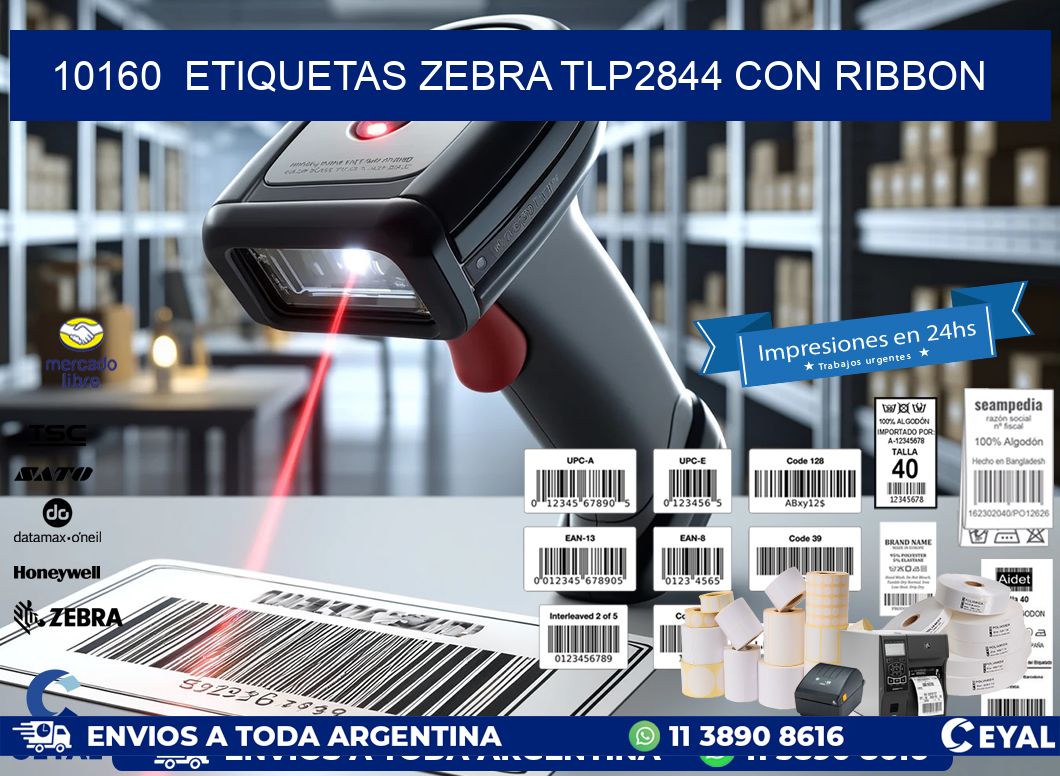 10160  ETIQUETAS ZEBRA TLP2844 CON RIBBON