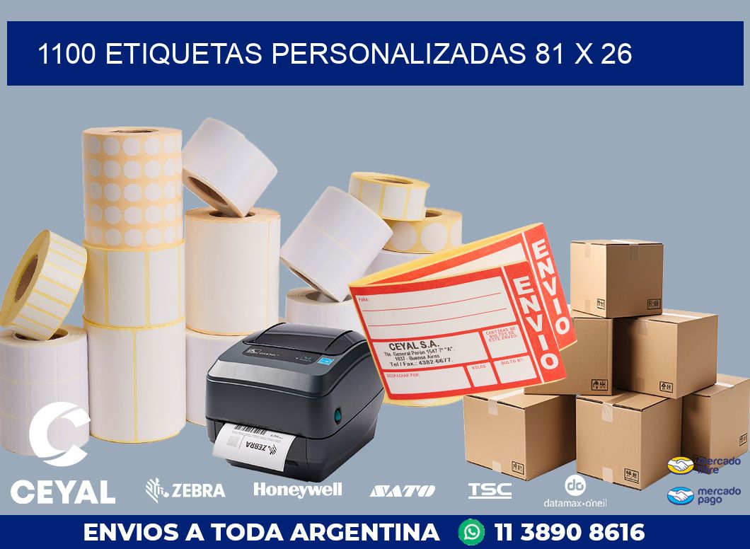 1100 ETIQUETAS PERSONALIZADAS 81 x 26