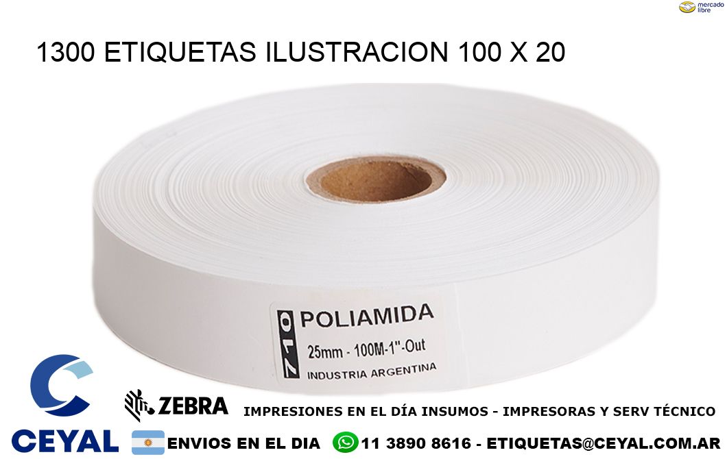 1300 ETIQUETAS ILUSTRACION 100 x 20