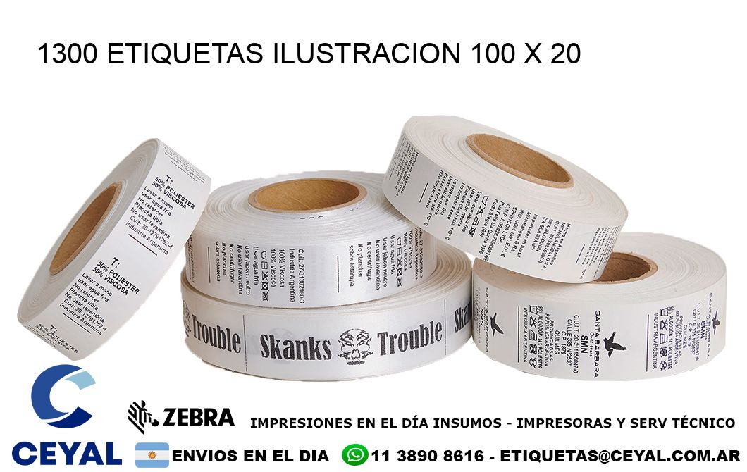 1300 ETIQUETAS ILUSTRACION 100 x 20