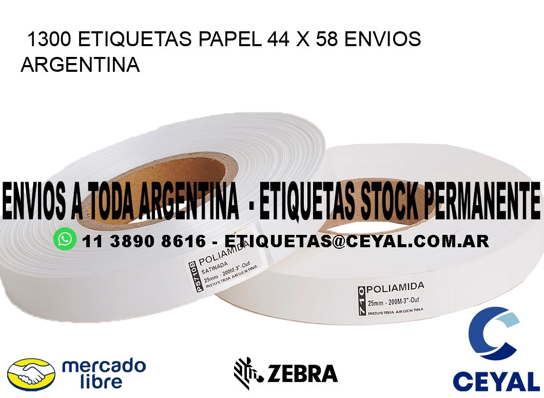 1300 ETIQUETAS PAPEL 44 x 58 ENVIOS ARGENTINA