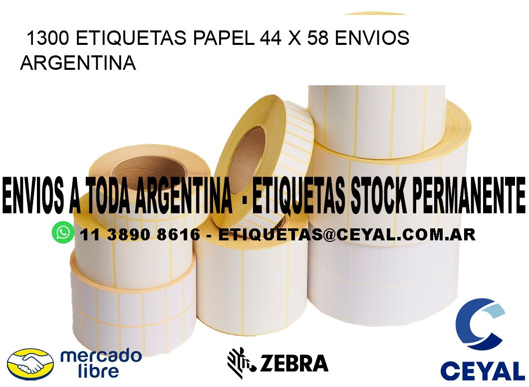 1300 ETIQUETAS PAPEL 44 x 58 ENVIOS ARGENTINA