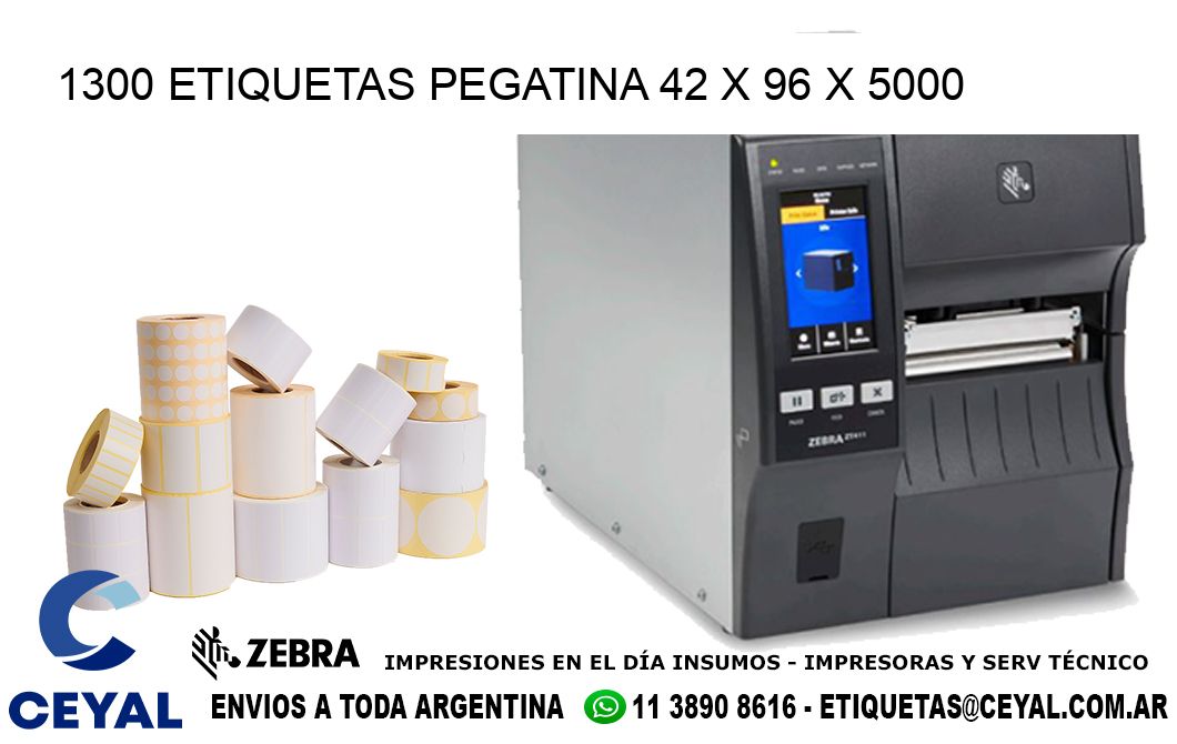 1300 ETIQUETAS PEGATINA 42 x 96 x 5000