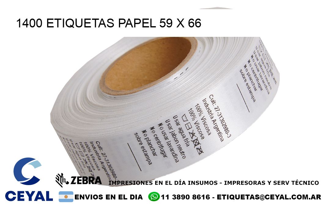 1400 ETIQUETAS PAPEL 59 x 66