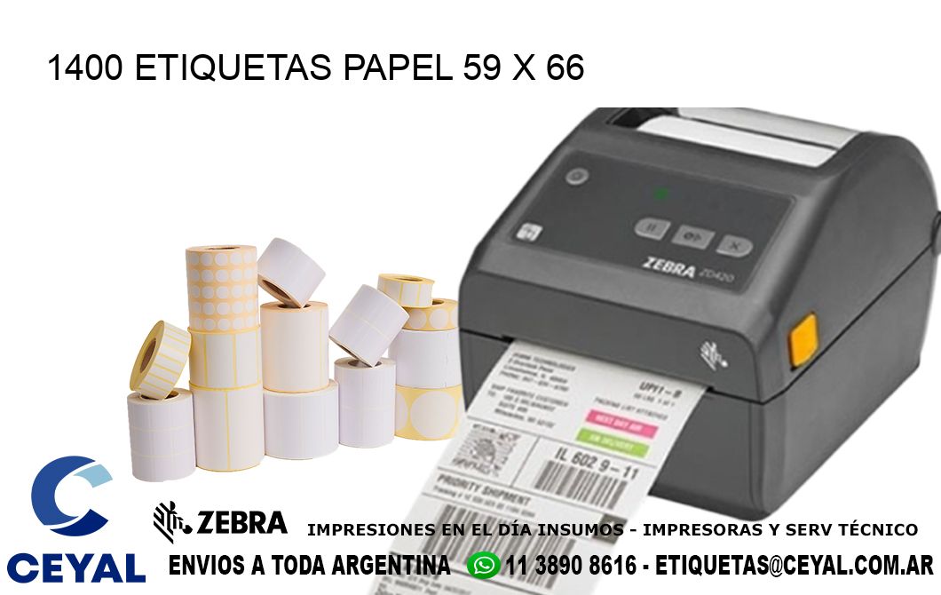 1400 ETIQUETAS PAPEL 59 x 66