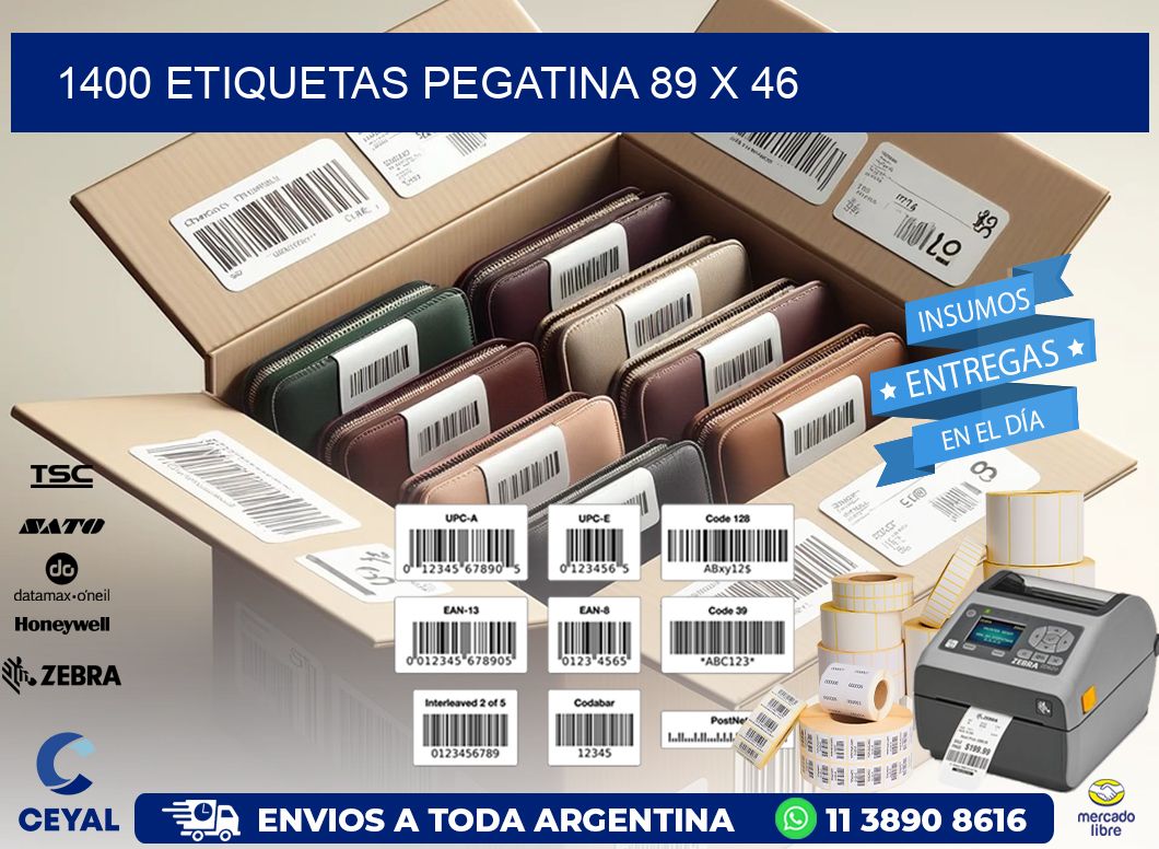 1400 ETIQUETAS PEGATINA 89 x 46