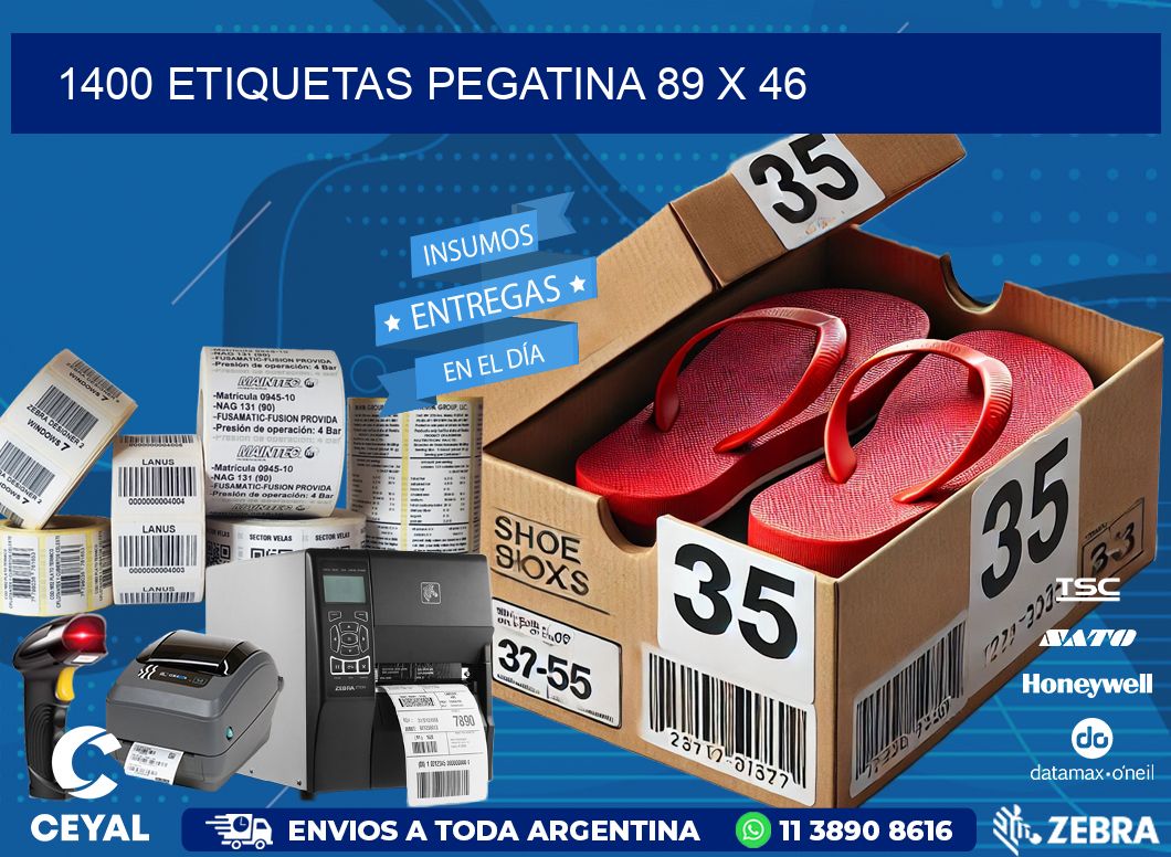 1400 ETIQUETAS PEGATINA 89 x 46