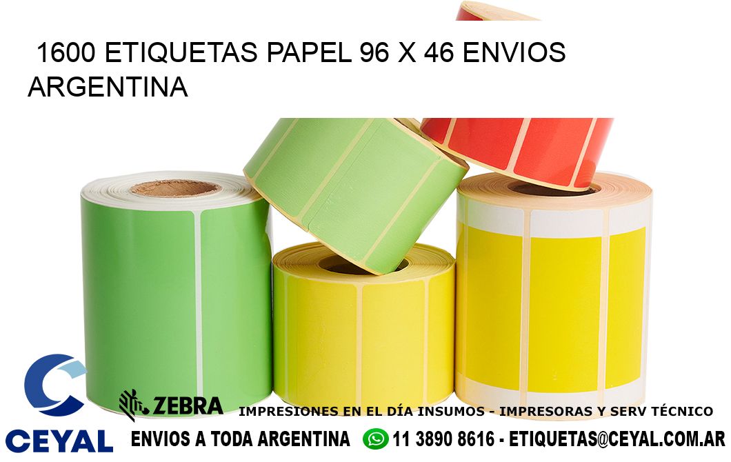 1600 ETIQUETAS PAPEL 96 x 46 ENVIOS ARGENTINA