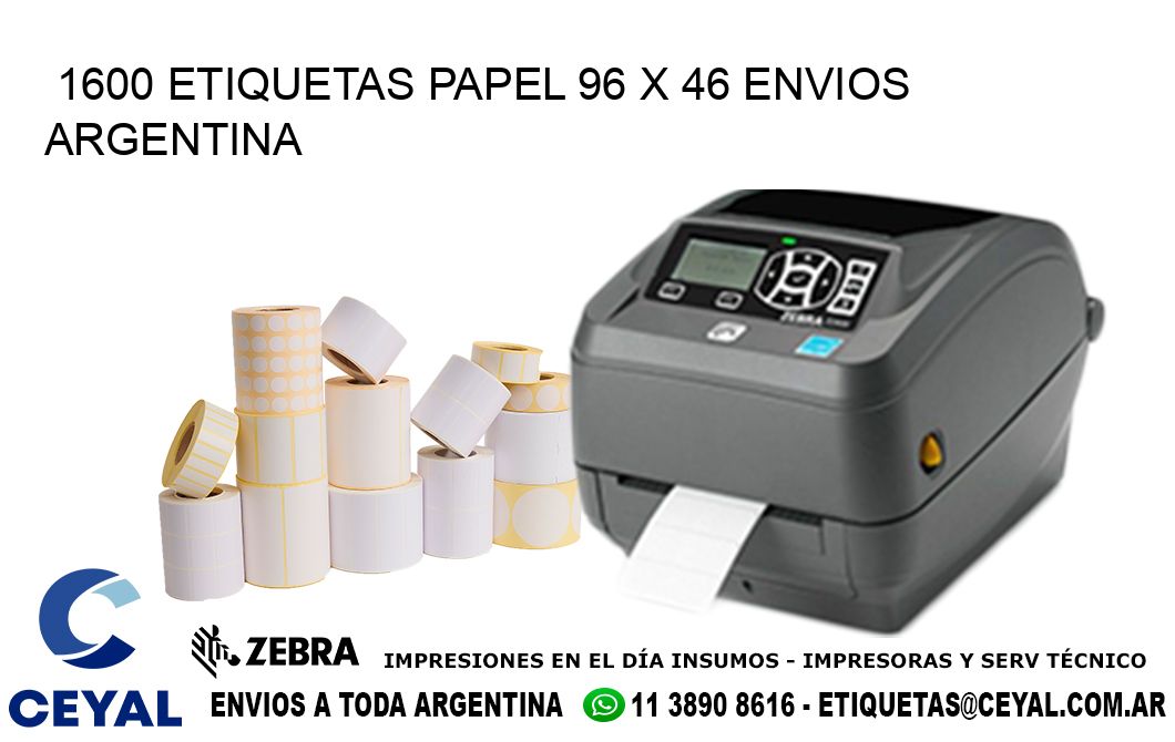 1600 ETIQUETAS PAPEL 96 x 46 ENVIOS ARGENTINA