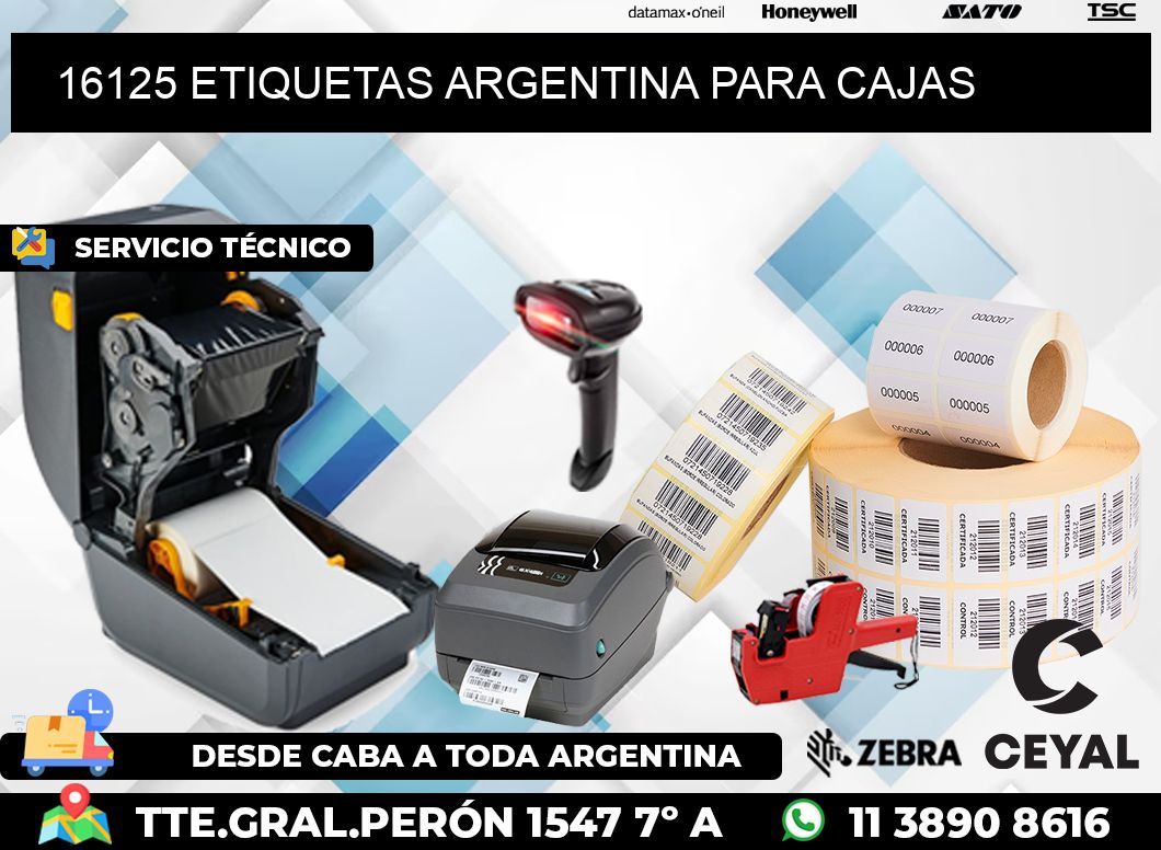 16125 ETIQUETAS ARGENTINA PARA CAJAS