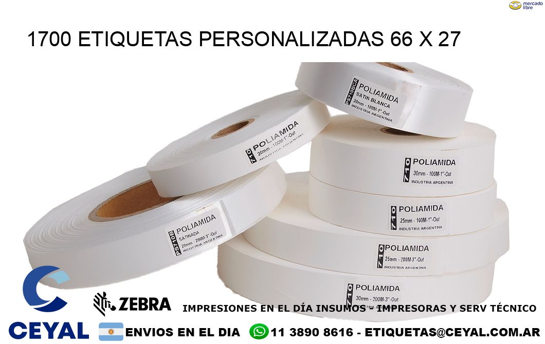1700 ETIQUETAS PERSONALIZADAS 66 x 27