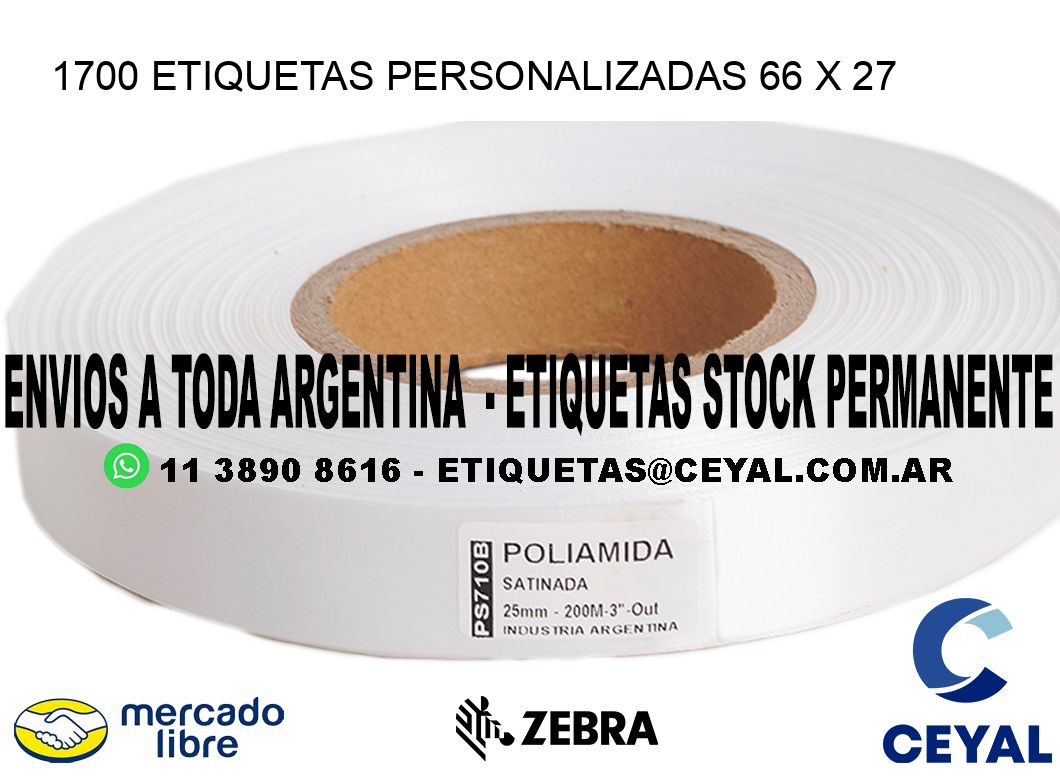 1700 ETIQUETAS PERSONALIZADAS 66 x 27
