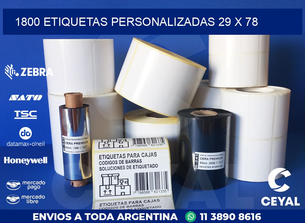 1800 ETIQUETAS PERSONALIZADAS 29 x 78