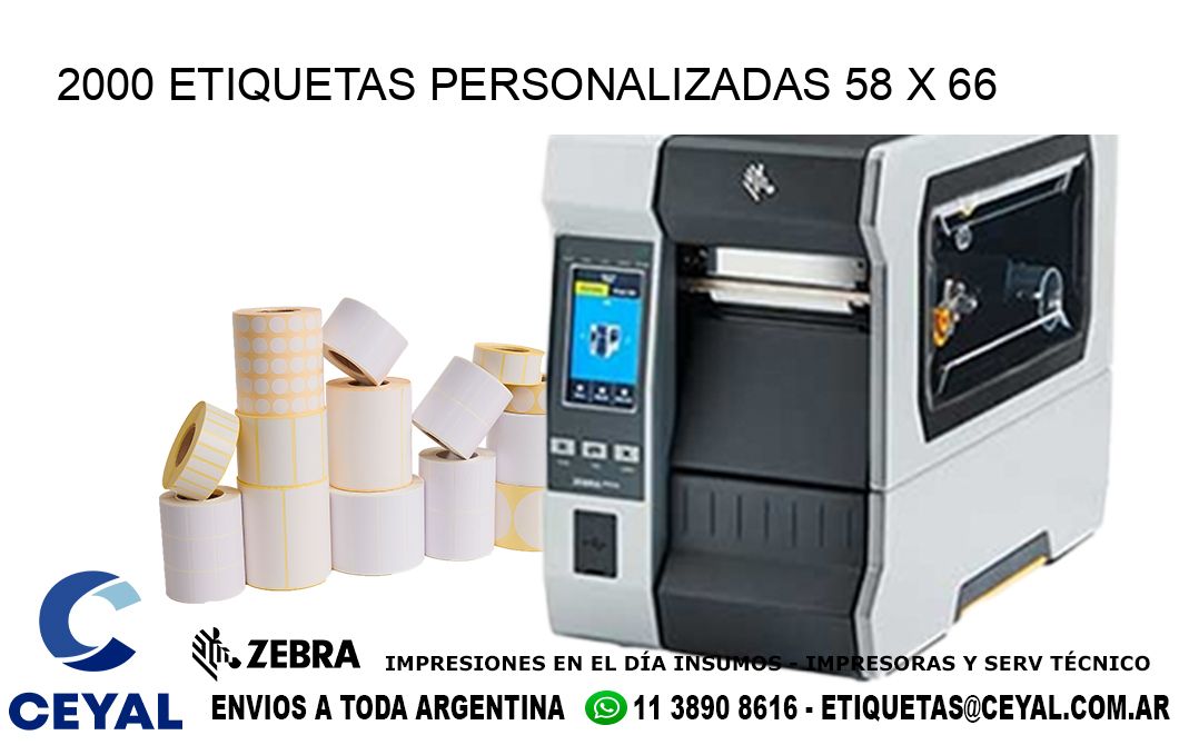 2000 ETIQUETAS PERSONALIZADAS 58 x 66