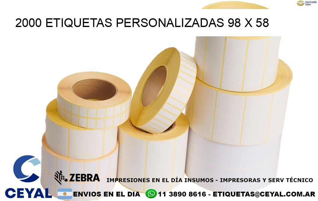 2000 ETIQUETAS PERSONALIZADAS 98 x 58